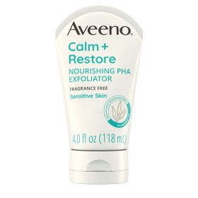 Aveeno Calm + Restore Nourishing PHA Exfoliating Facial Cleanser, Face Wash, 4 oz