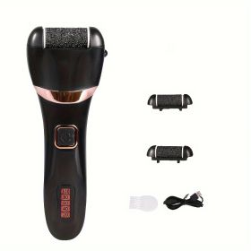 Electric Foot Grinder And Callus Remover, Electric Foot Polisher, Rechargeable Foot Washing And Pedicure Kit, Suitable For Cracked Heels And Dead Skin (Color: Black)