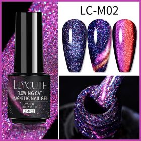 LILYCUTE 7ml 9D Cat Magnetic Gel Nail Polish Laser Magnet Semi Permanent Soak Off UV LED Manicure For Nail Art Gel Varnish (Color: LC-M02)