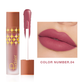 Star Matte Liquid Lipstick Waterproof Long Lasting Lip Gloss Non-sticky Lip Gloss Lip Balm Lightweight High Pigmentation Hydrating Satin Matte Long-la (Color: #04)